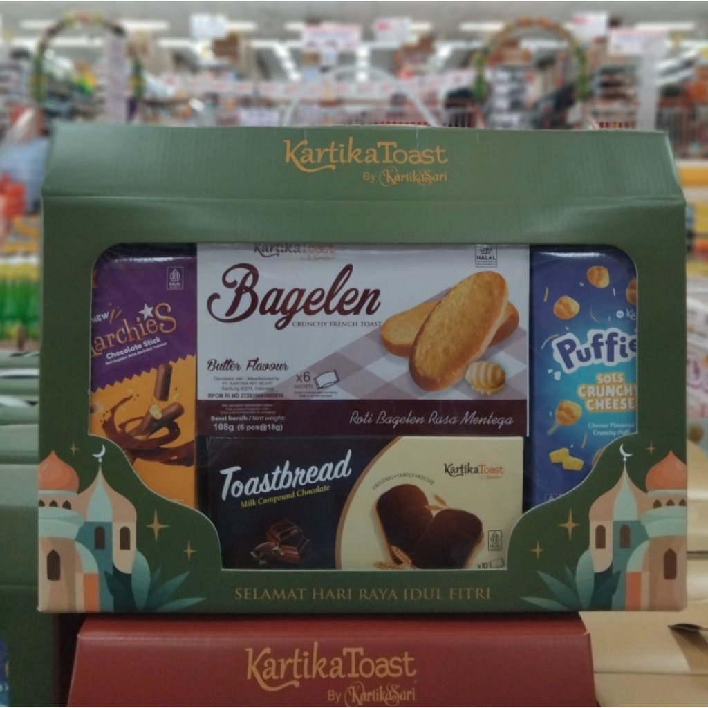 Kartika Toast Lebaran Hampers 4s - Parcel Hadiah Kue by Kartika Sari Bandung - idul Fitri Natal imle