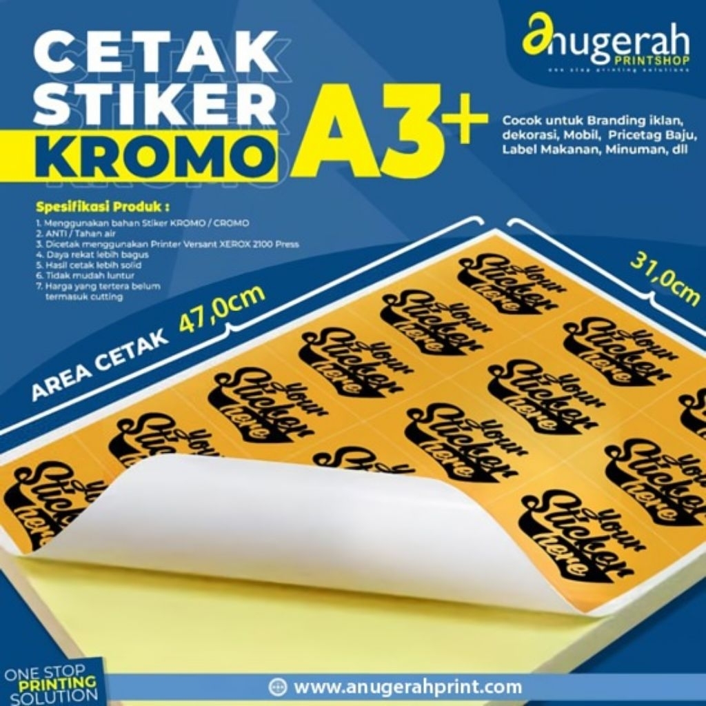 cetak stiker cromo A3+