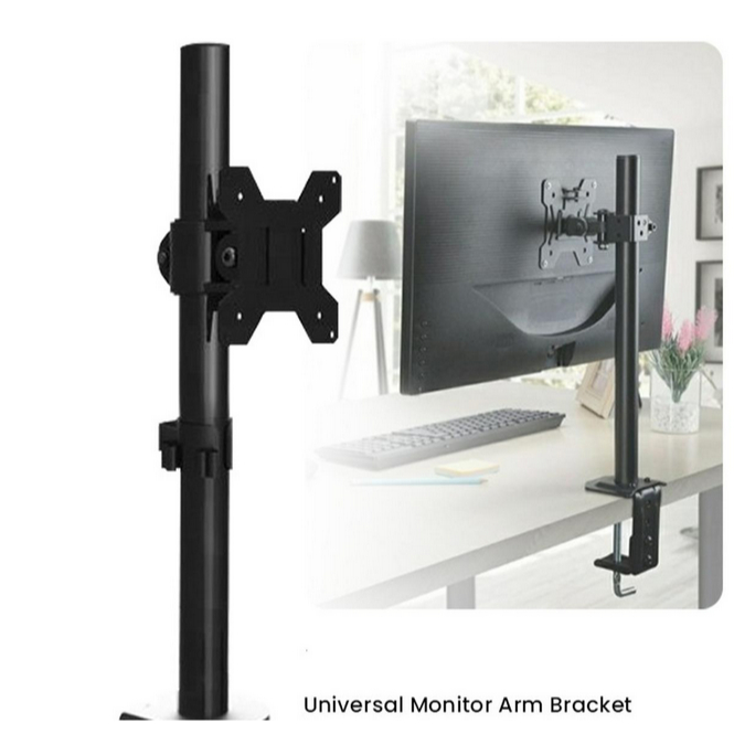 Custom Bracket TV LED LCD Monitor PC Stand Mount Arm Holder Dudukan Alas Kaki Plat Besi Berlubang Ve