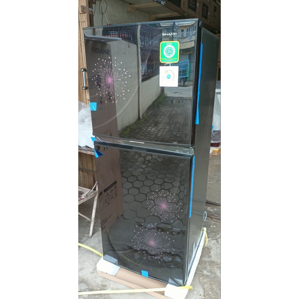 kulkas sharp sj-237mg db dp shine series ag+ nano deodorizer low watt low voltage 205 187 liter ice 