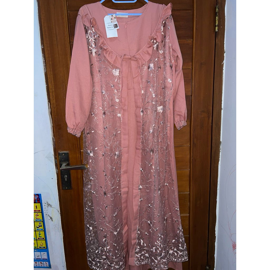 GAMIS WANITA mix brukat, payet, tile bordir