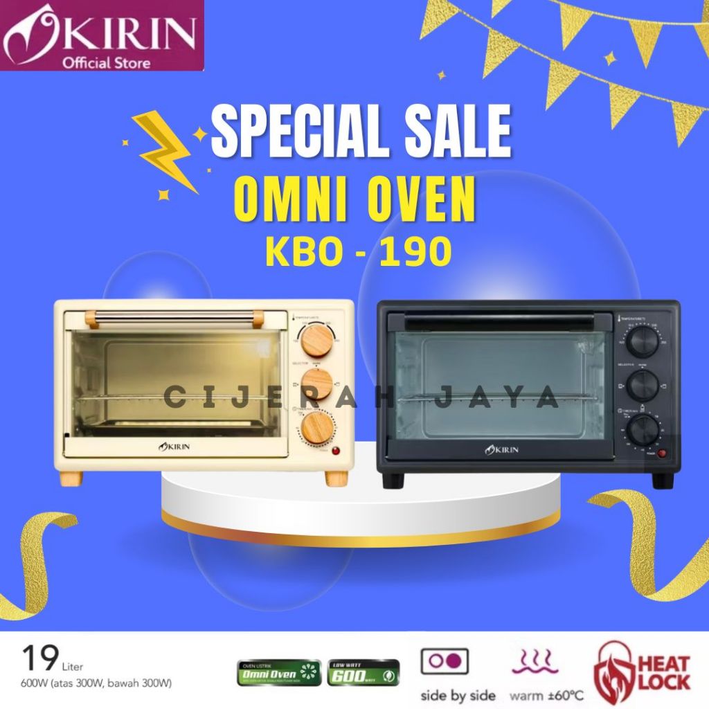 KIRIN OVEN + MICROWAVE KIRIN KBO 190 KBO190 (LOW WATT) KAPASITAS 19 LITER  / KIRIN OVEN LISTRIK LOW 