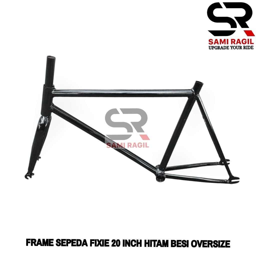 FRAME SEPEDA FIXIE 20 INCH HITAM BESI STEEL DALANGAN FORK OVERSIZE OS BATANG BATANGAN SET LOKAL 20" 