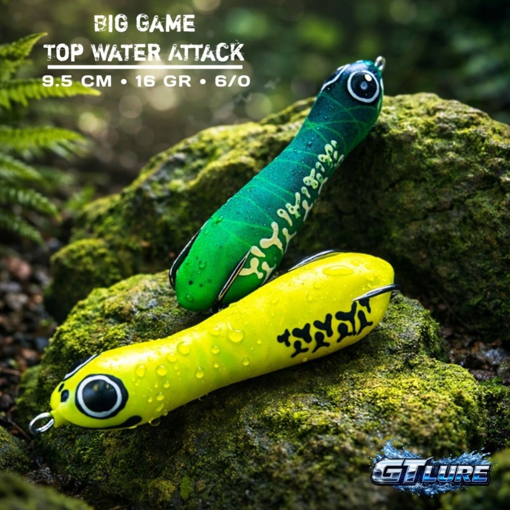 Soft frog BIG GAME 9.5 cm 16 gram geol wtd umpan casting gabus toman,
