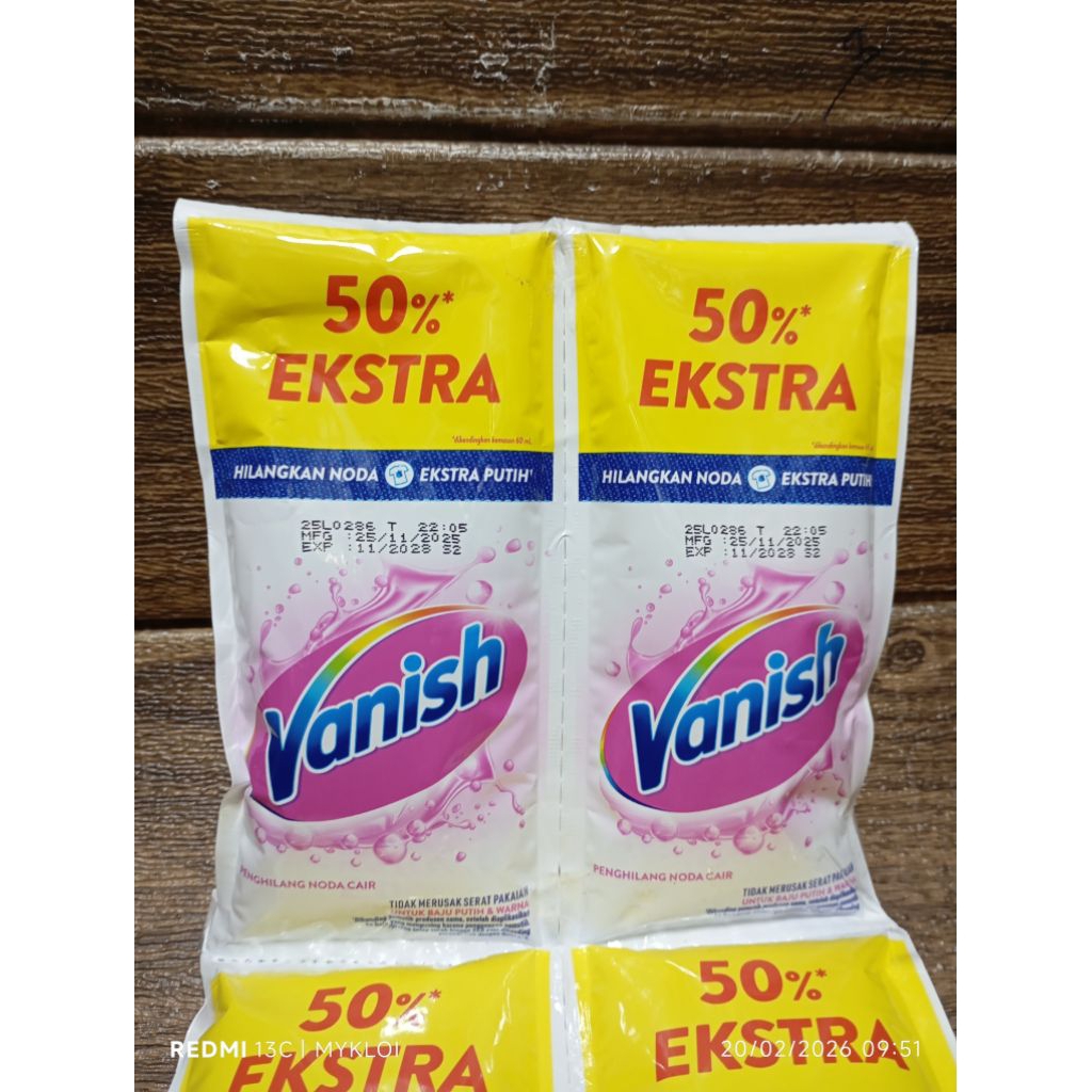 Vanish Penghilang Noda Cair Renceng 6 sachet isi 60+30ml