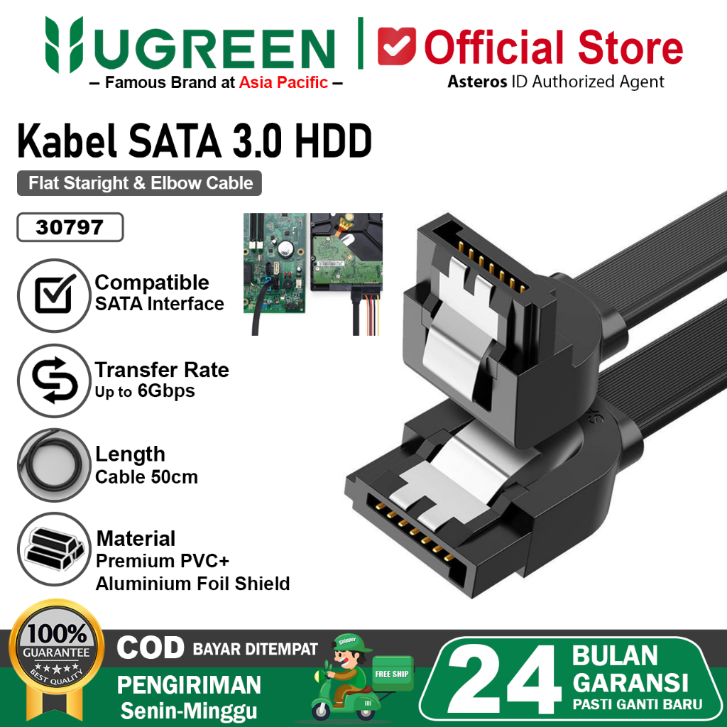 UGREEN Kabel Data Sata 3.0 Harddisk HDD SSD 6 Gbps 30797