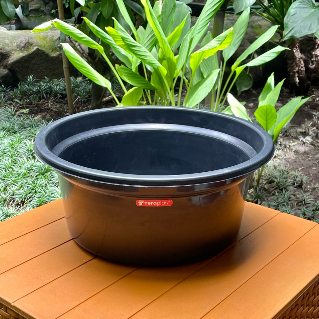 Bak Air Bulat Hitam 20 Tera Plast / Baskom Bulat Plastik Kamar Mandi Cuci Baju
