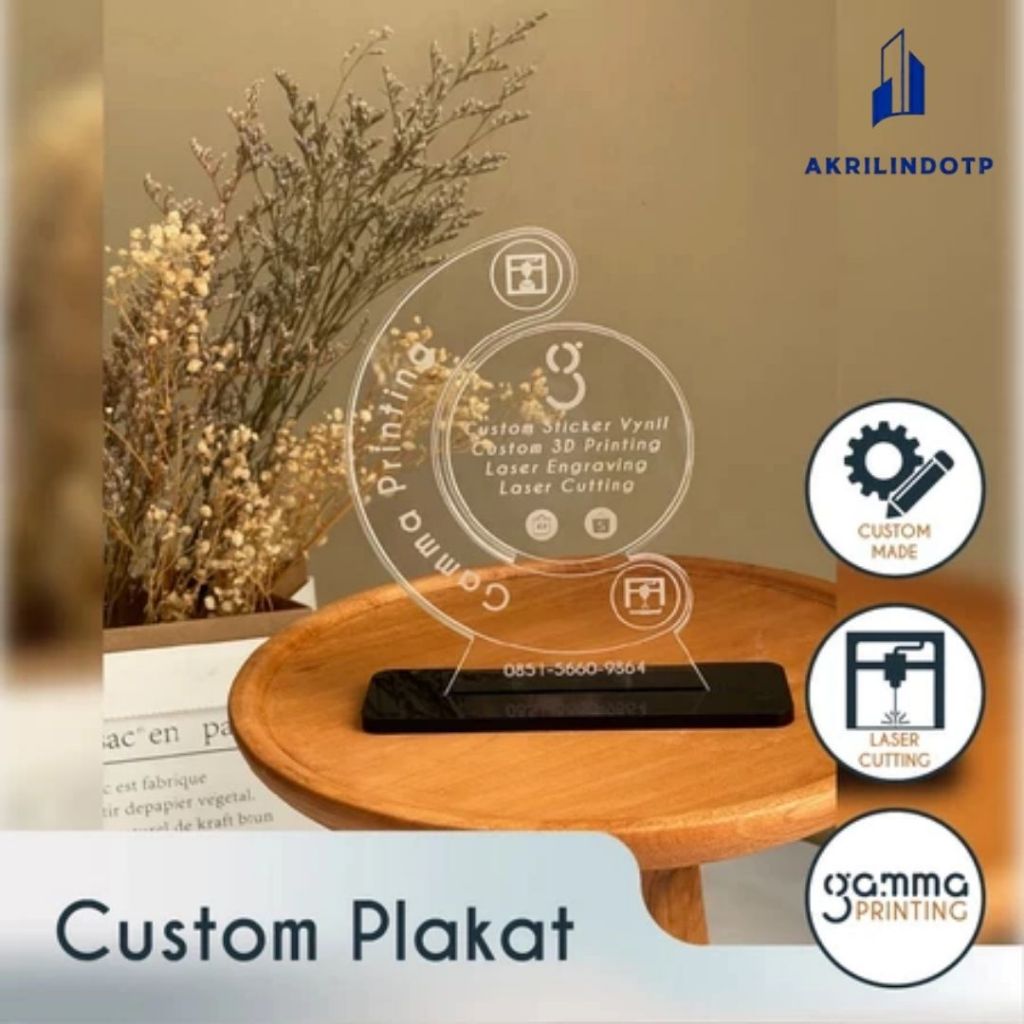 Plakat Akrilik Custom Grafir / Piala Penghargaan Trophy Wisuda Seminar