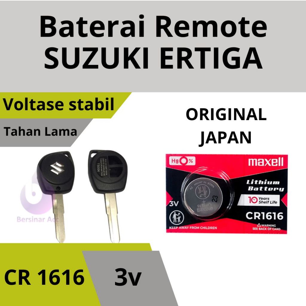 Baterai remote mobil Suzuki Ertiga CR1616 Original