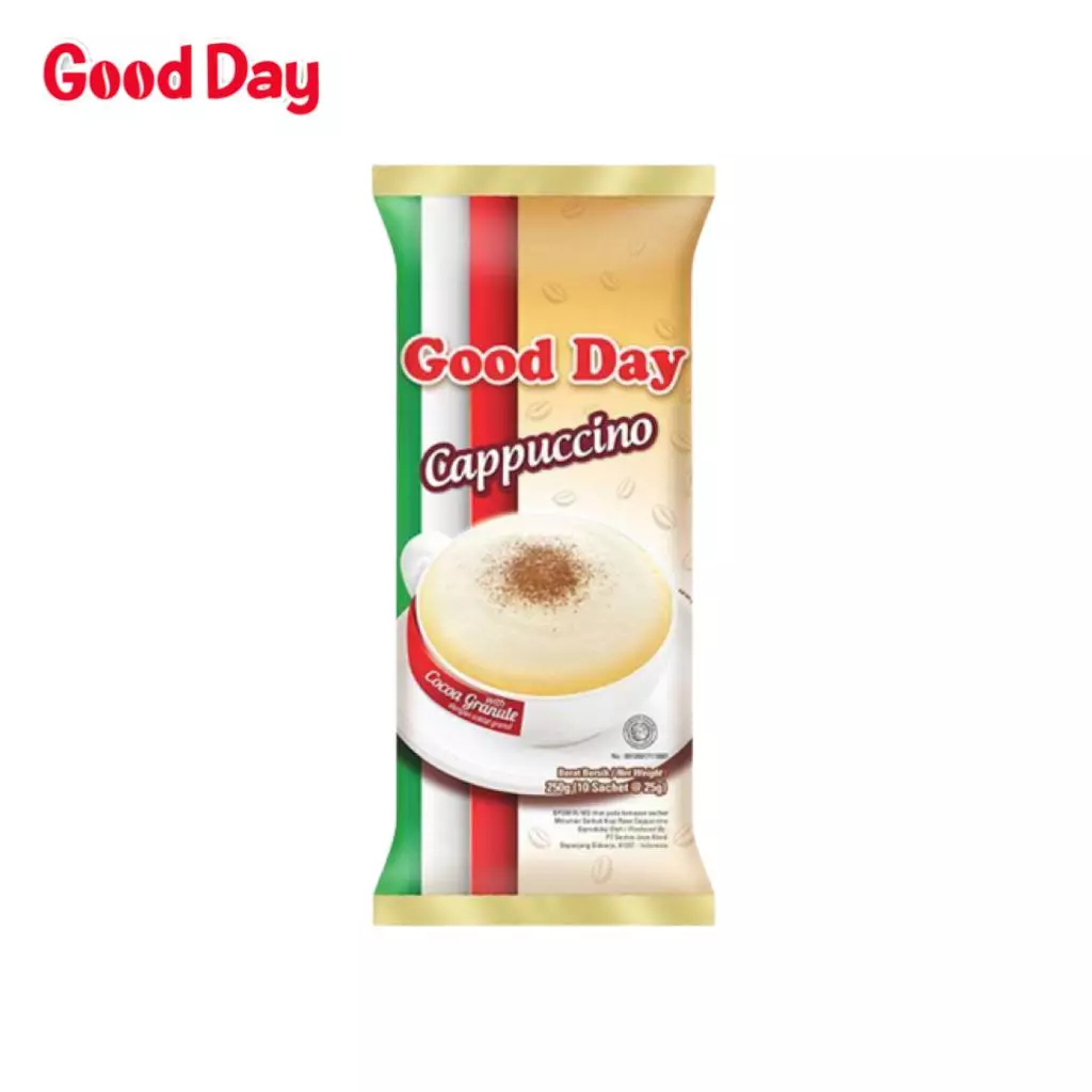 Coffee Instant Good Day Cappuccino Chocoa Granule Kemasan 1 Pack Isi 10 Pcs x 25 Gram Minuman Instan