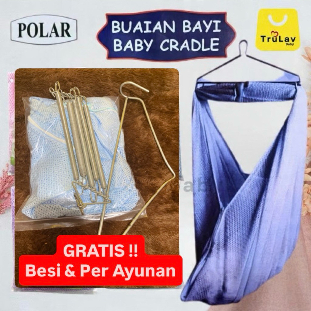 Ayunan Bayi | Kain Ayunan Polar Jumbo XL Pelindung Resleting | Besi Ayunan (Preloved)