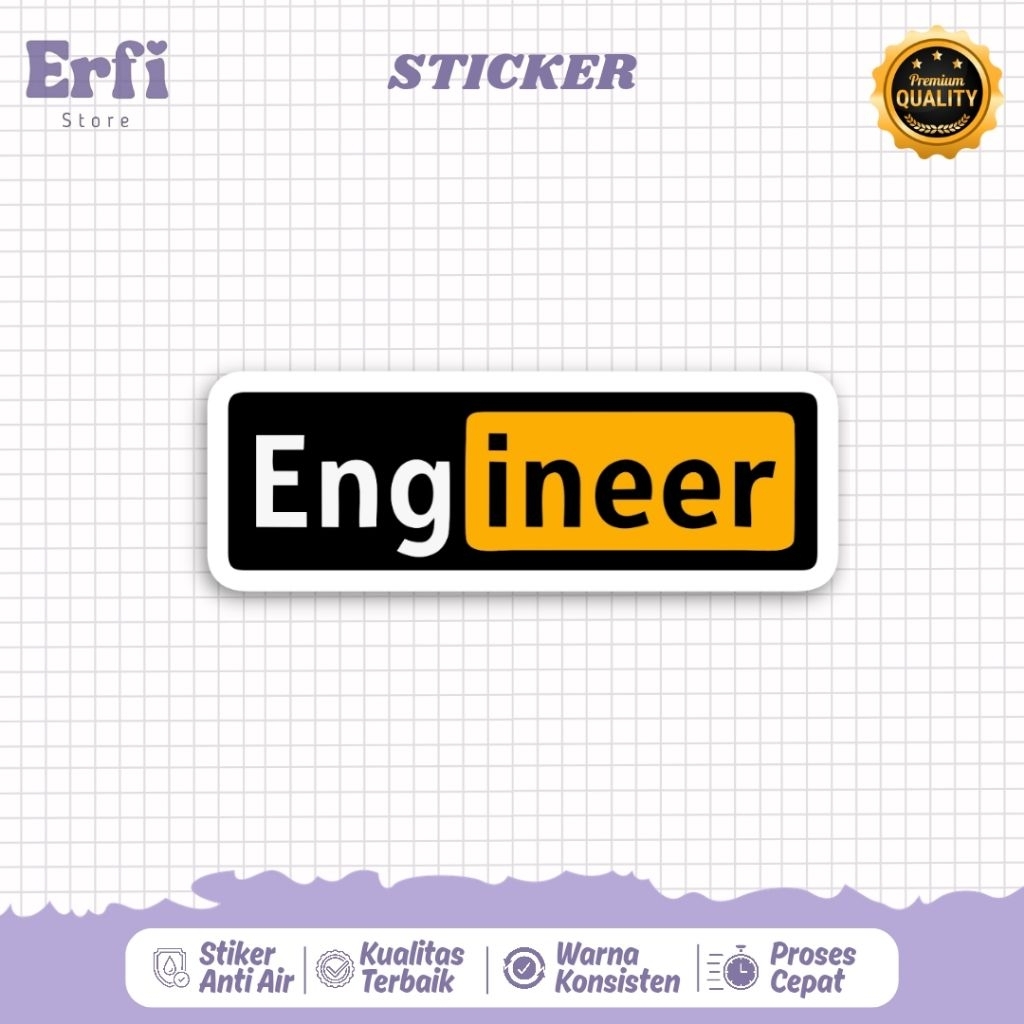 Stiker Engineering Programmer Coding Developer Informatika IT Untuk Laptop, Hp, Helm, Motor Dan Tabl