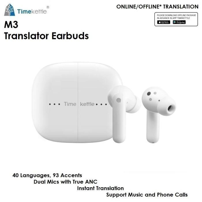 Timekettle WT2 Edge ONLINE&OFFLINE Earbuds AI Translator | Penerjemah Real-Time | Alat Komunikasi Du