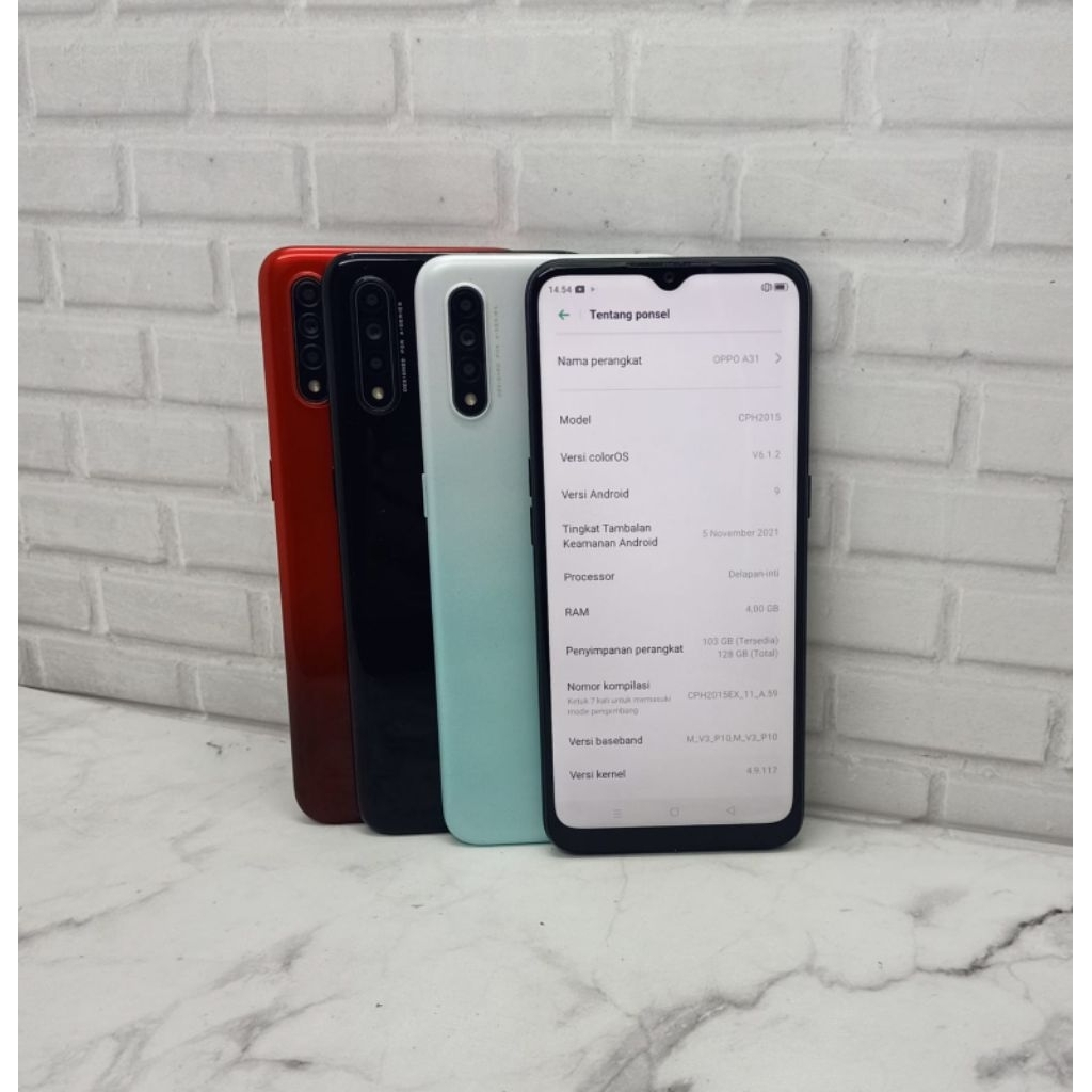 Opp0 A31 - Ram 6Gb Internal 128Gb - Jaringan 4G LTE - Hp second Original