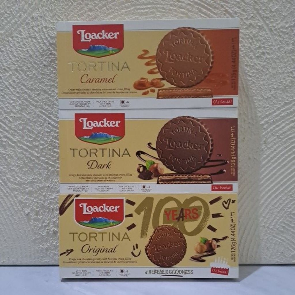 LOACKER TORTINA ORIGINAL / LOACKER TORTINA DARK / LOACKER TORTINA CARAMEL BISCUITS 126 GRAM
