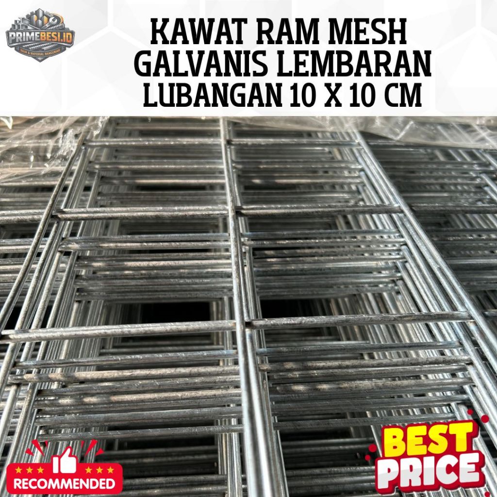 Kawat Ram Mesh Galvanis Lembaran Lubangan 10x10 cm Tebal Kawat 3mm dan 4mm | Variasi Ukuran | Best Q