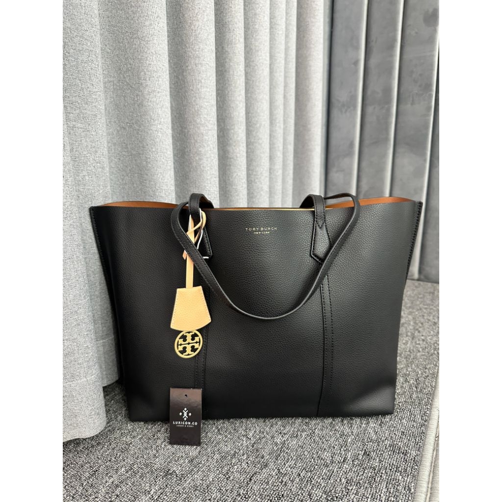 TB Perry Triple-Compartment Tote Black