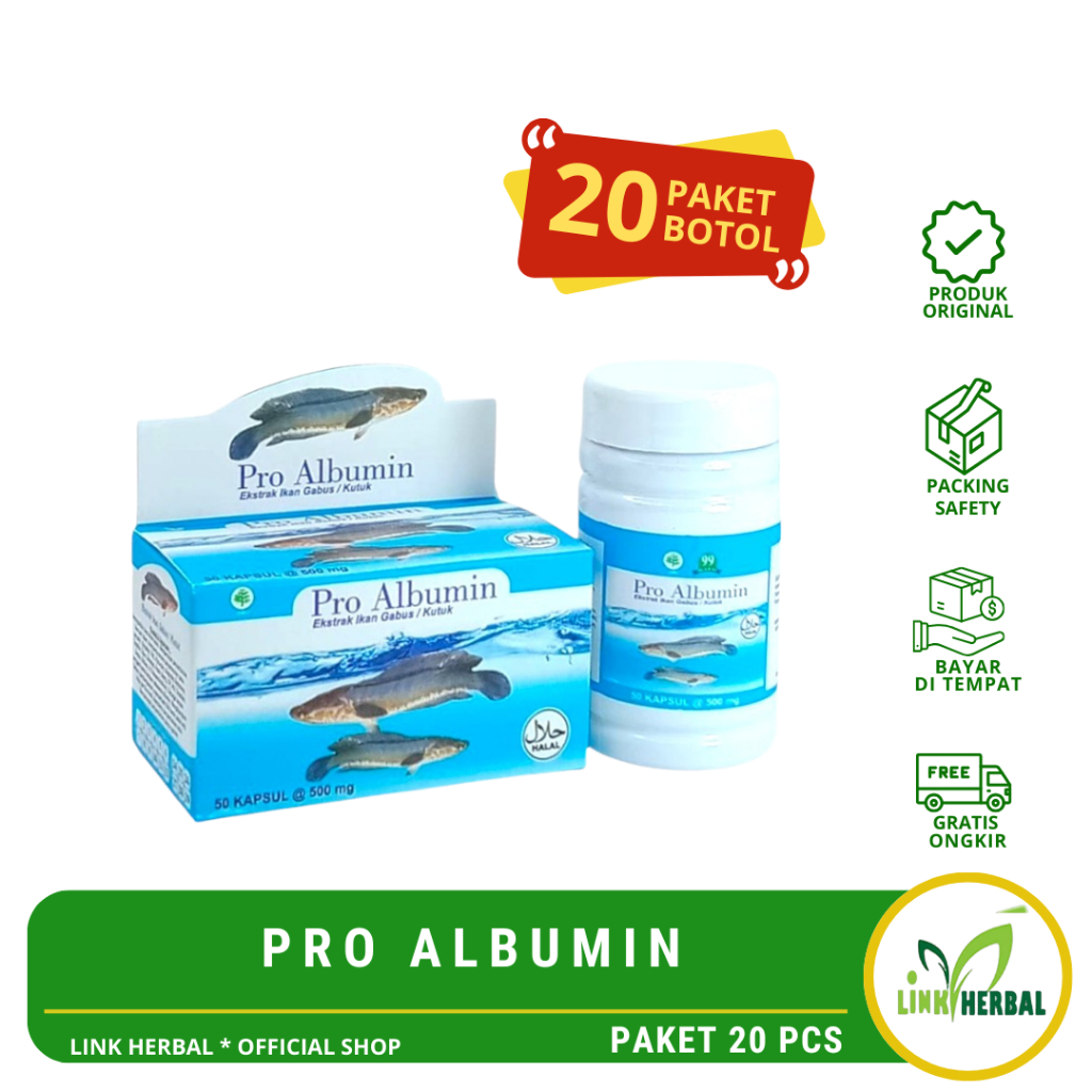 Albumin Ekstrak Ikan Gabus Paket 20 Botol | Pro Albumin Ash-Shihah