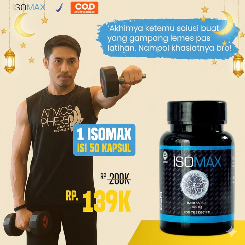 Isomax Kapsul Penambah dan Pembentuk Massa Otot Suplemen Gym | Kapsul Penambah Stamina Tubuh