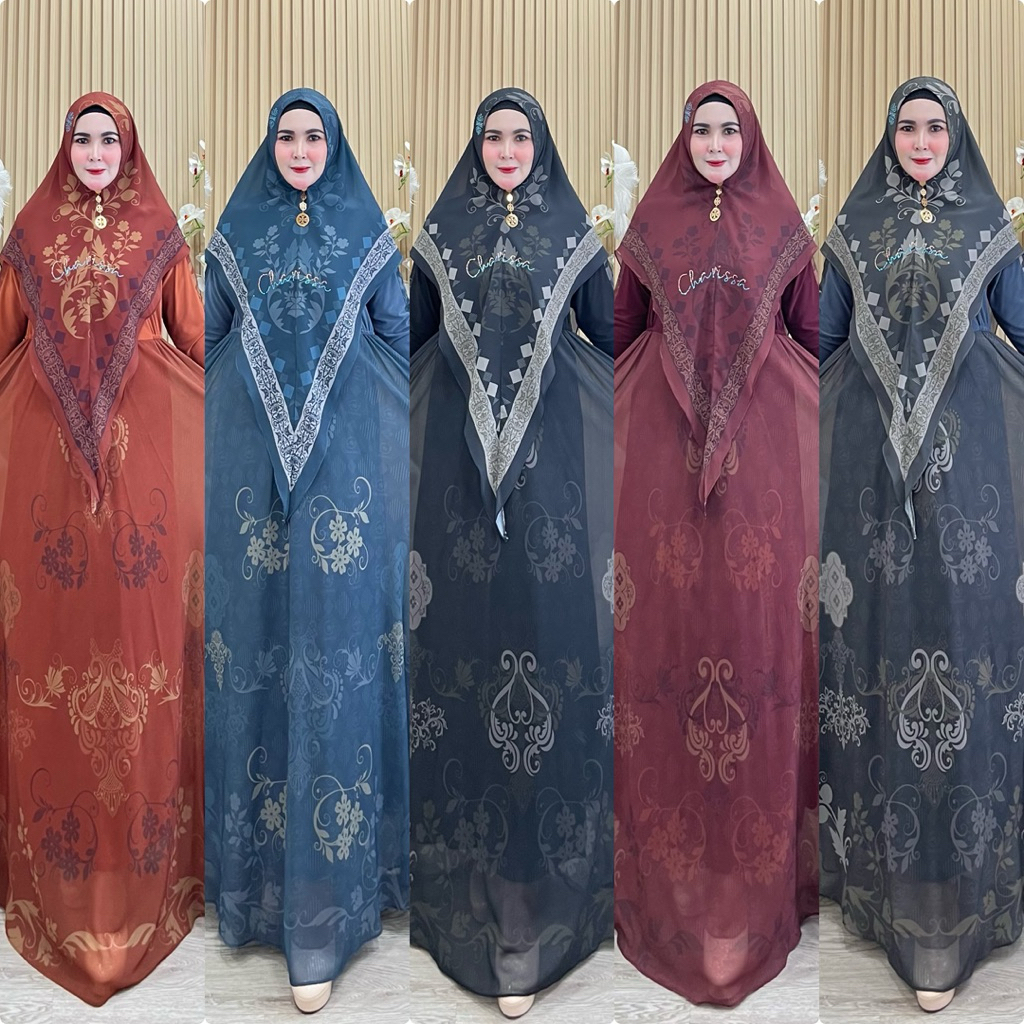 [COD] Zoya Series Set Syari Gamis Motif Printing Premium | Charissa Syar’i |  Baju Lebaran Wanita 20
