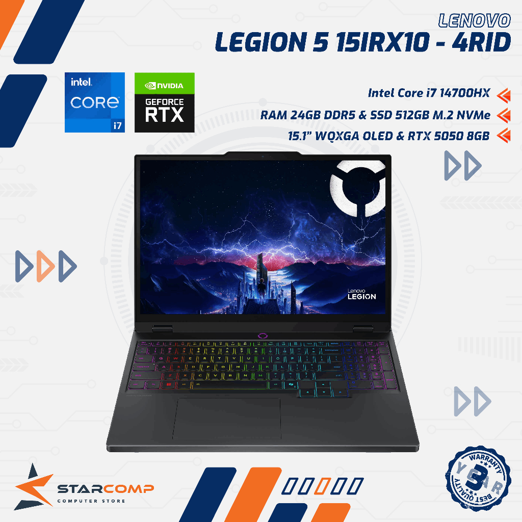 Lenovo Legion 5 15IRX10 4RID Intel Core i7 14700HX 24GB 512GB RTX 5050 8GB 15.1" WQXGA OLED W11