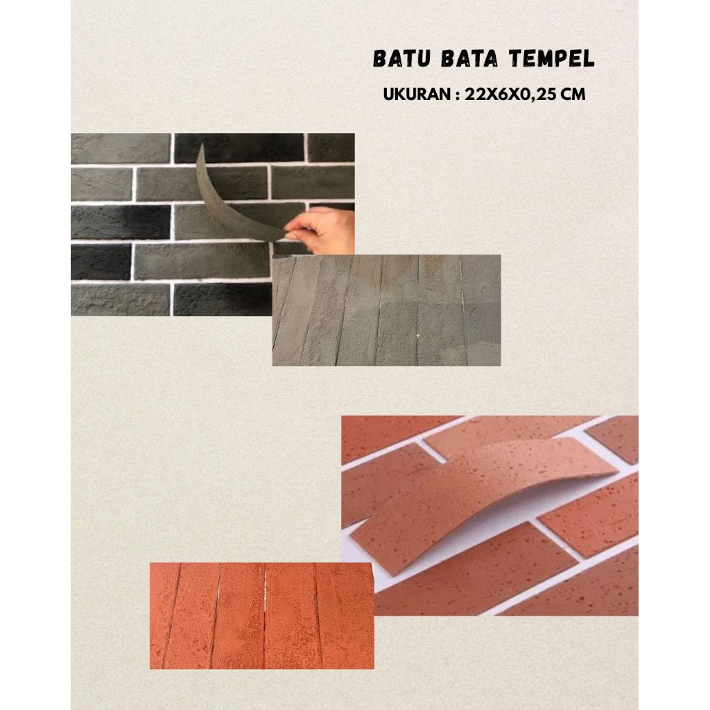 Batu bata tempel/Dekorasi dinding/Merah bata & abu-abu