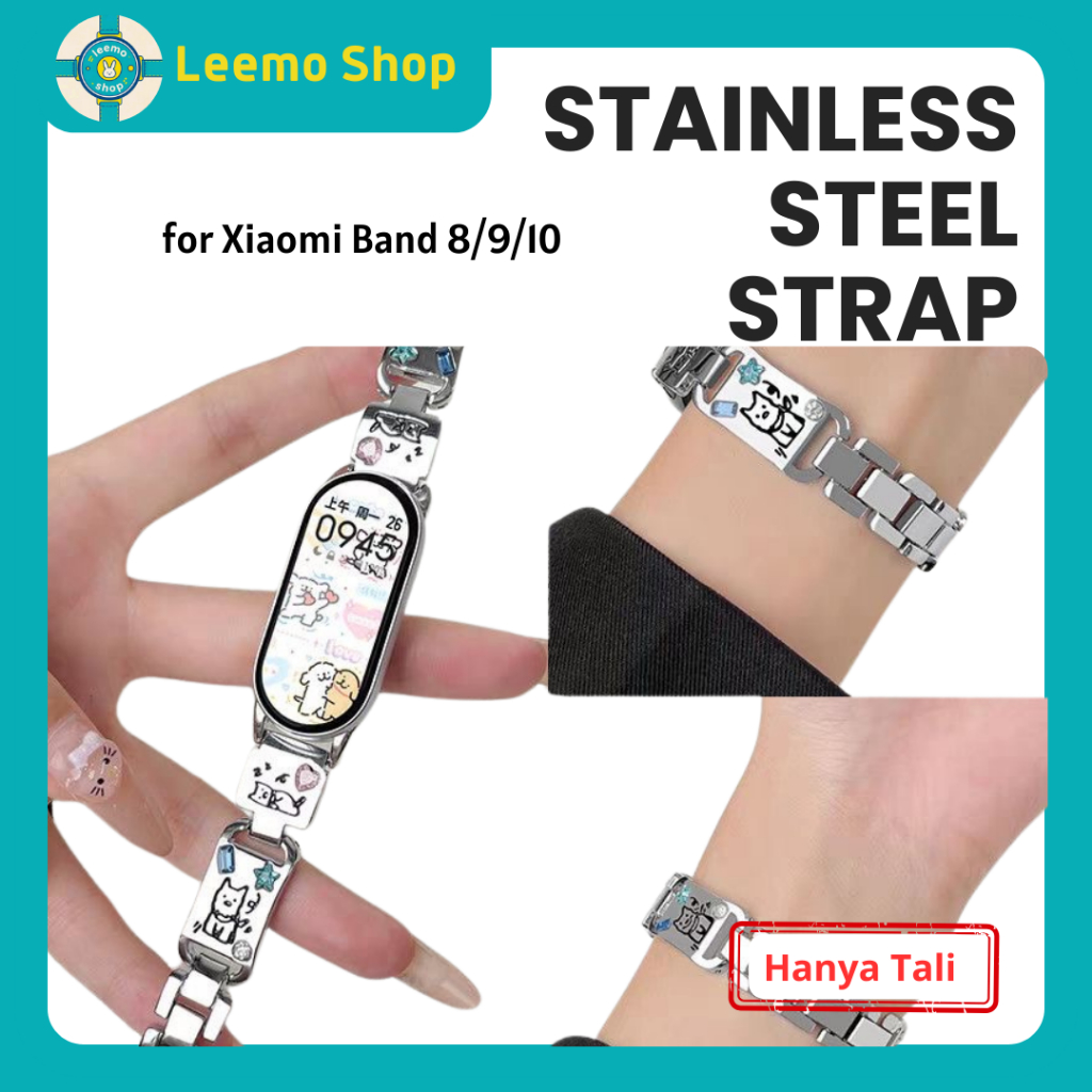 Tali Jam Straps Jam Rante Xiaomi Band 8 9 10 Karakter Anak Anjing Bisa di seusaikan Strap Jam Xiaomi