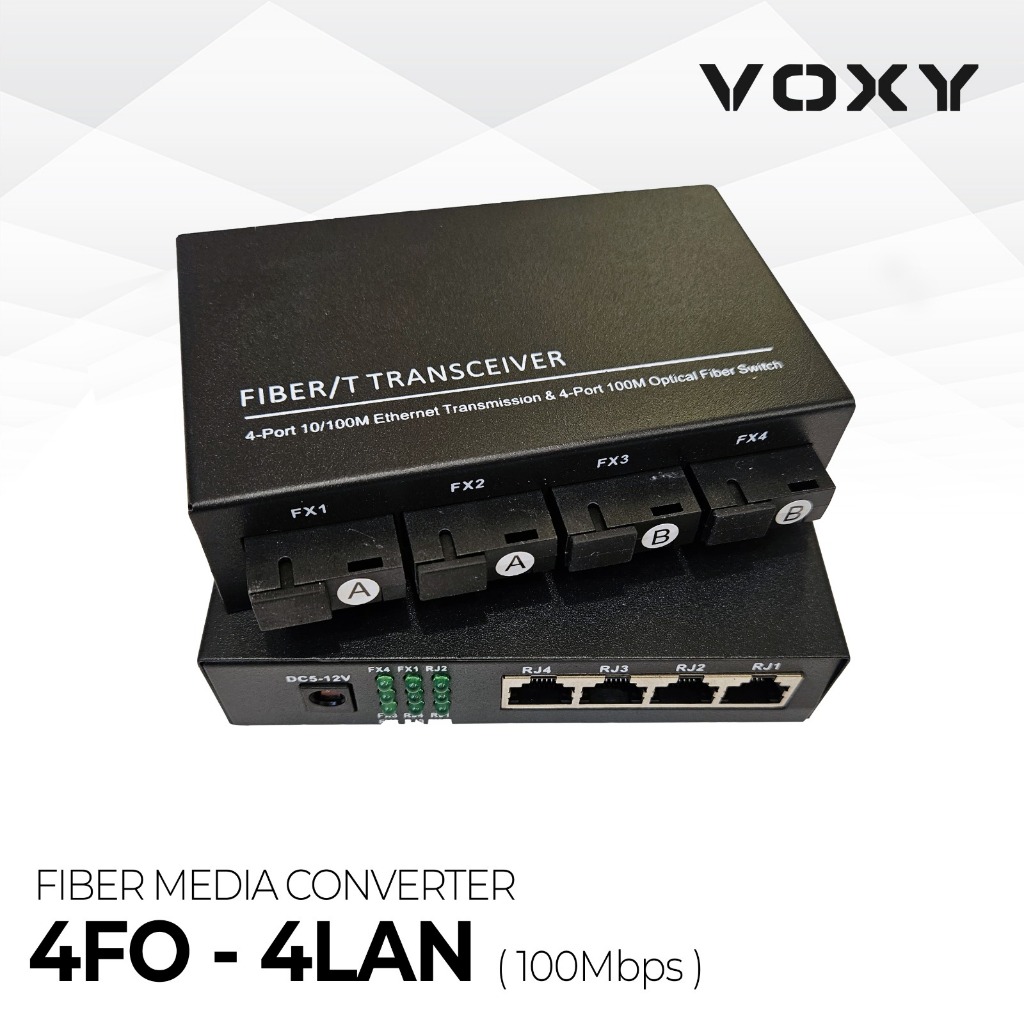 Htb Media Converter 4FO 4LAN Converter 100mbps 4 Port Fiber Optic 4 Port LAN 4 FO 4 LAN 4FO 4LAN htb