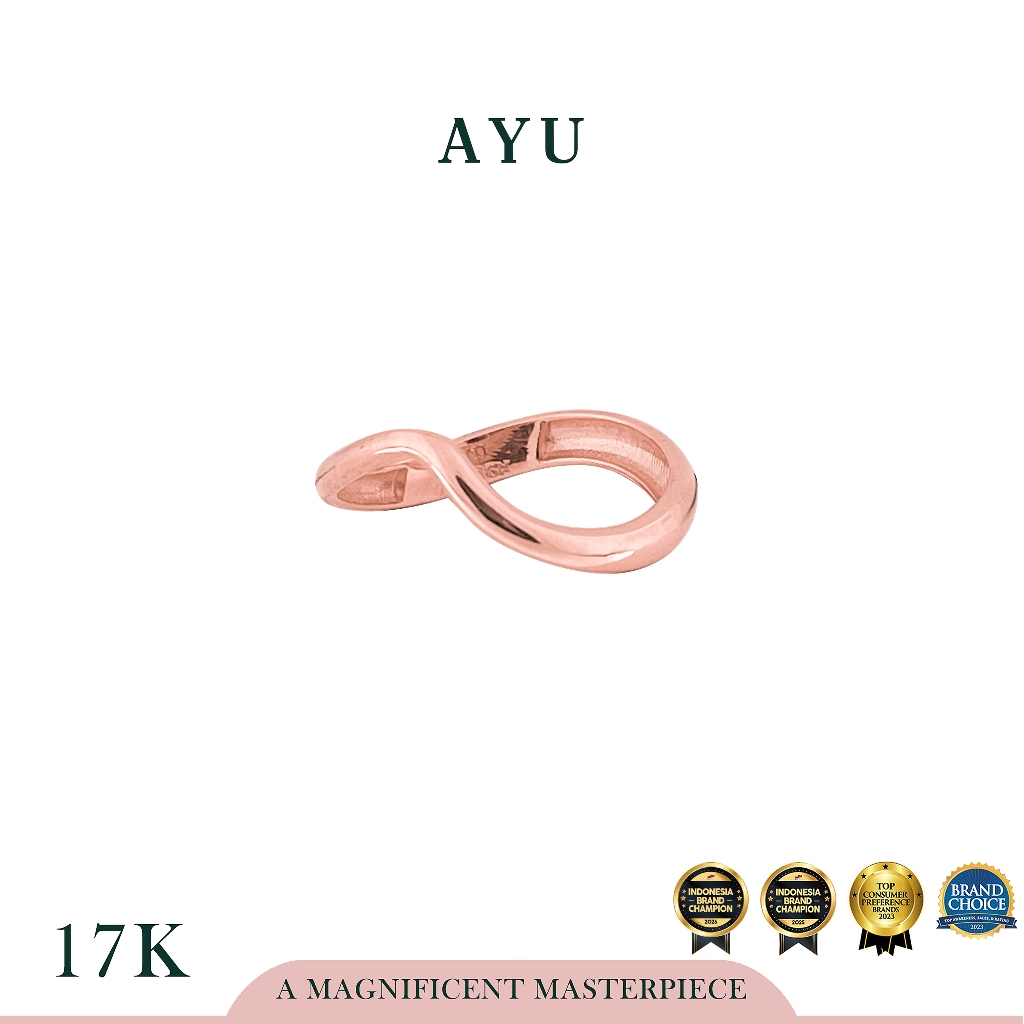 AYU Cincin Emas - Gold Flowy Ring 17k Rose Gold