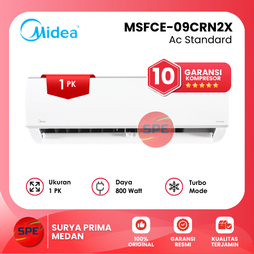 AC 1 PK MIDEA STANDARD MSFC-09CRN2X GARANSI RESMI (MEDAN)