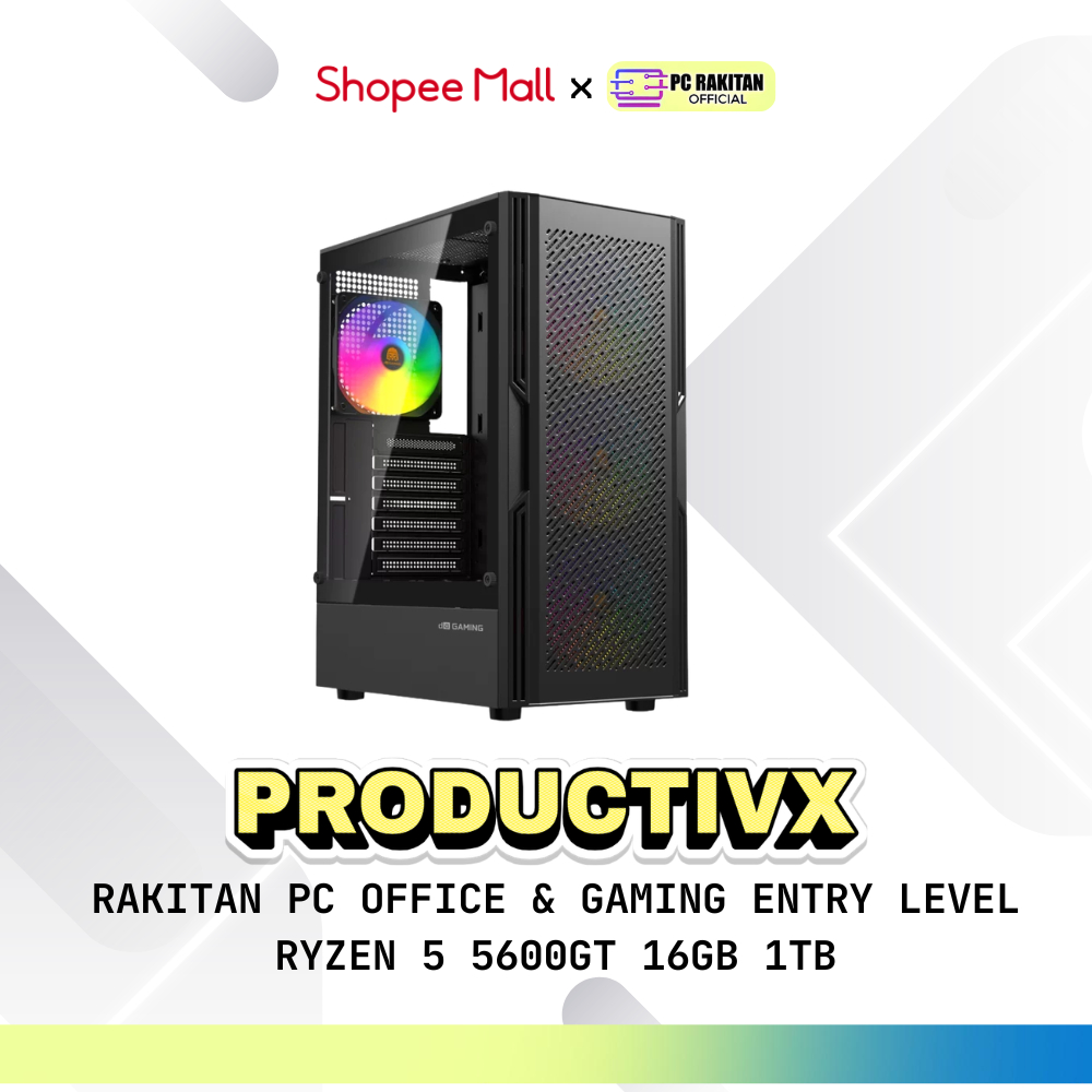 RAKITAN PC OFFICE ADMIN GAMING PRODUCTIVX RYZEN 5 5600GT 16GB 1TB