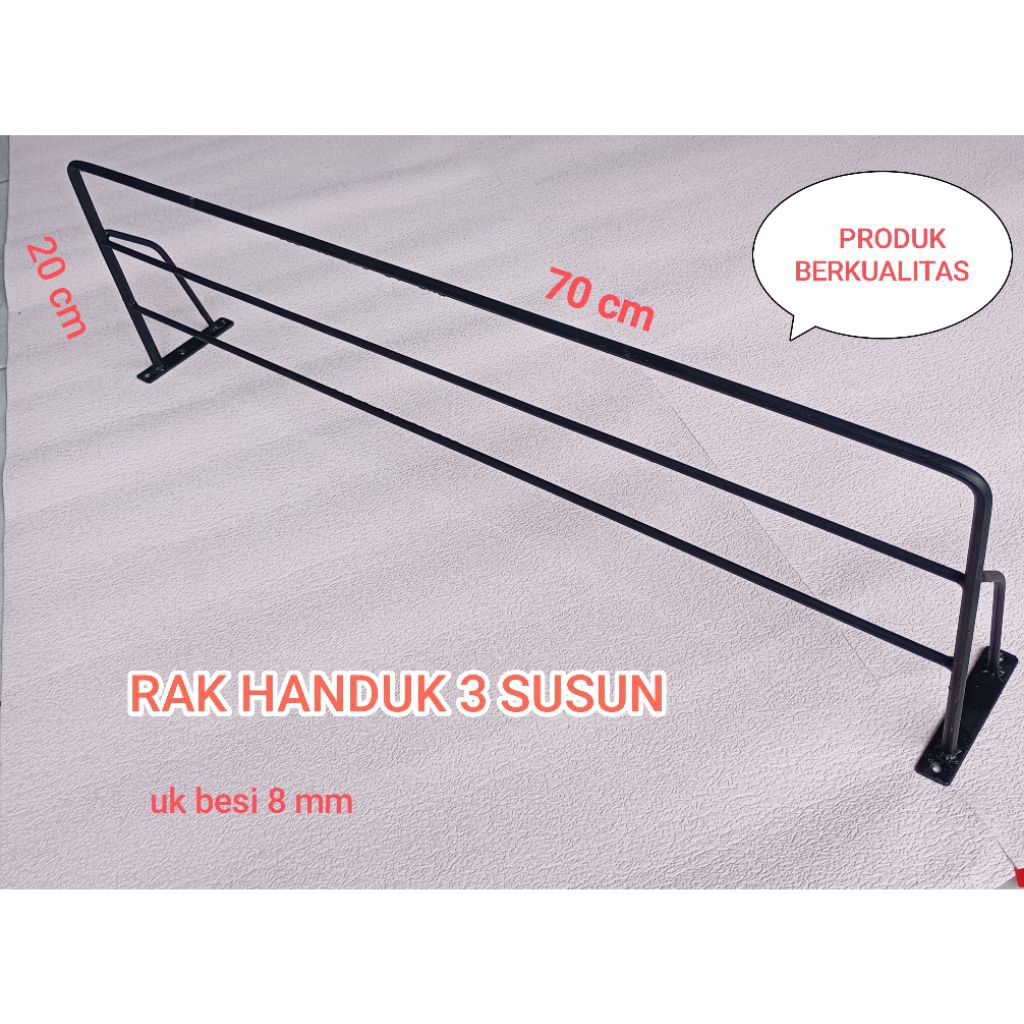Gantungan handuk besi 3 susun/ Gantungan jemuran besi