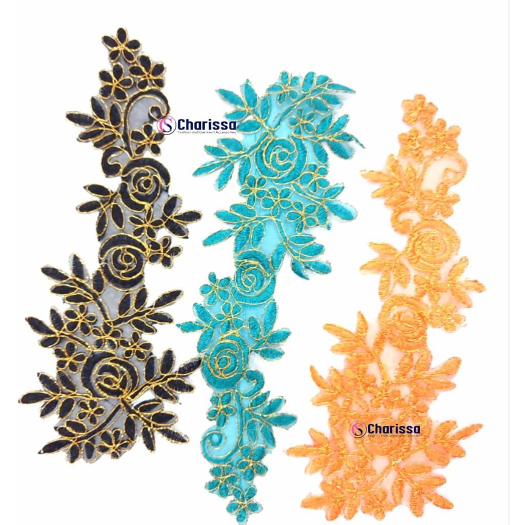 Renda bordir bunga/renda cap/renda aplikasi murah/renda tempel/lace bordir [OBRAL]