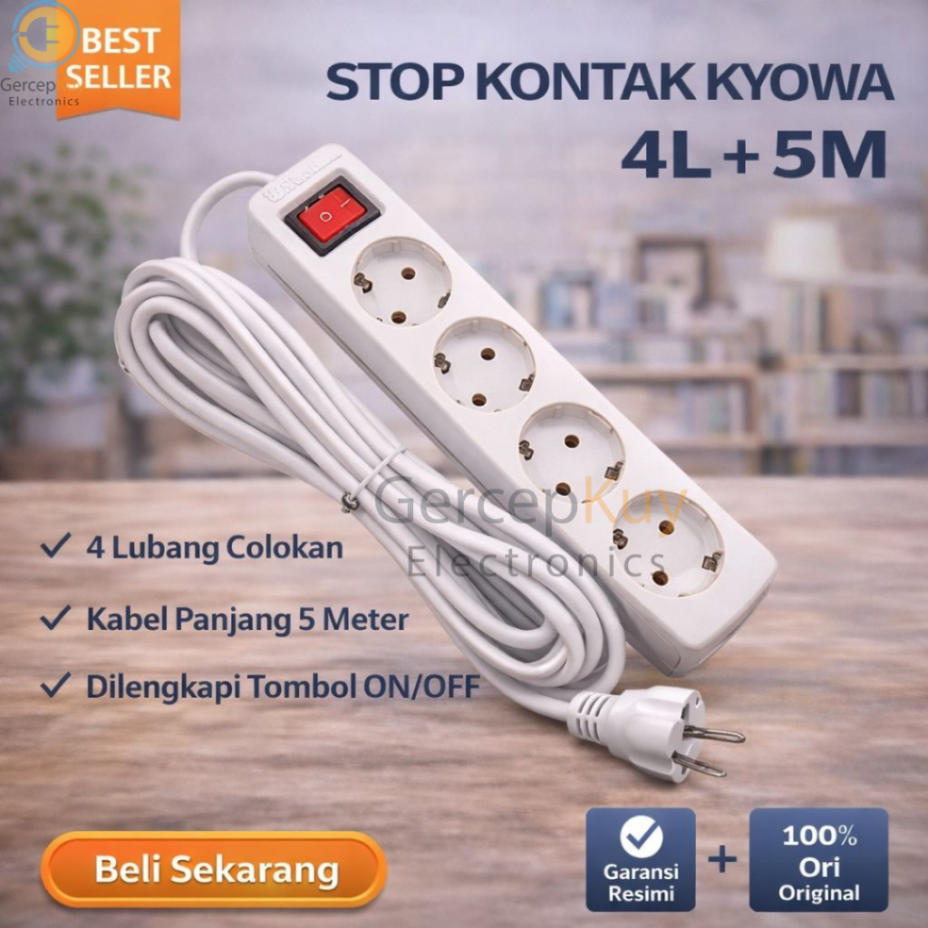 Stop Kontak Kyowa 5 Meter 4 Lubang
