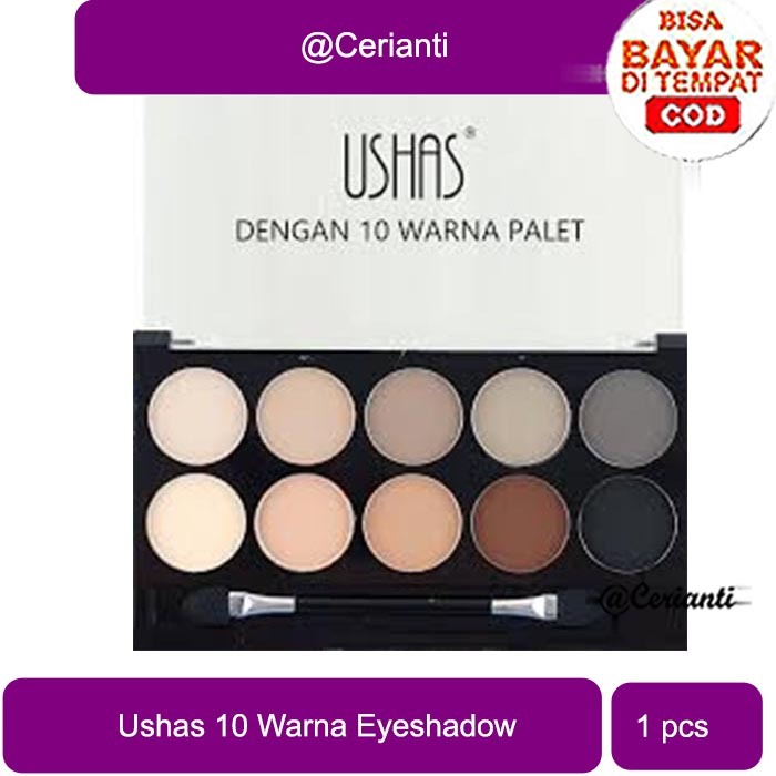 USHAS Eyeshadow Matte 10 Color - eyeshadow palette 10 warna_Cerianti