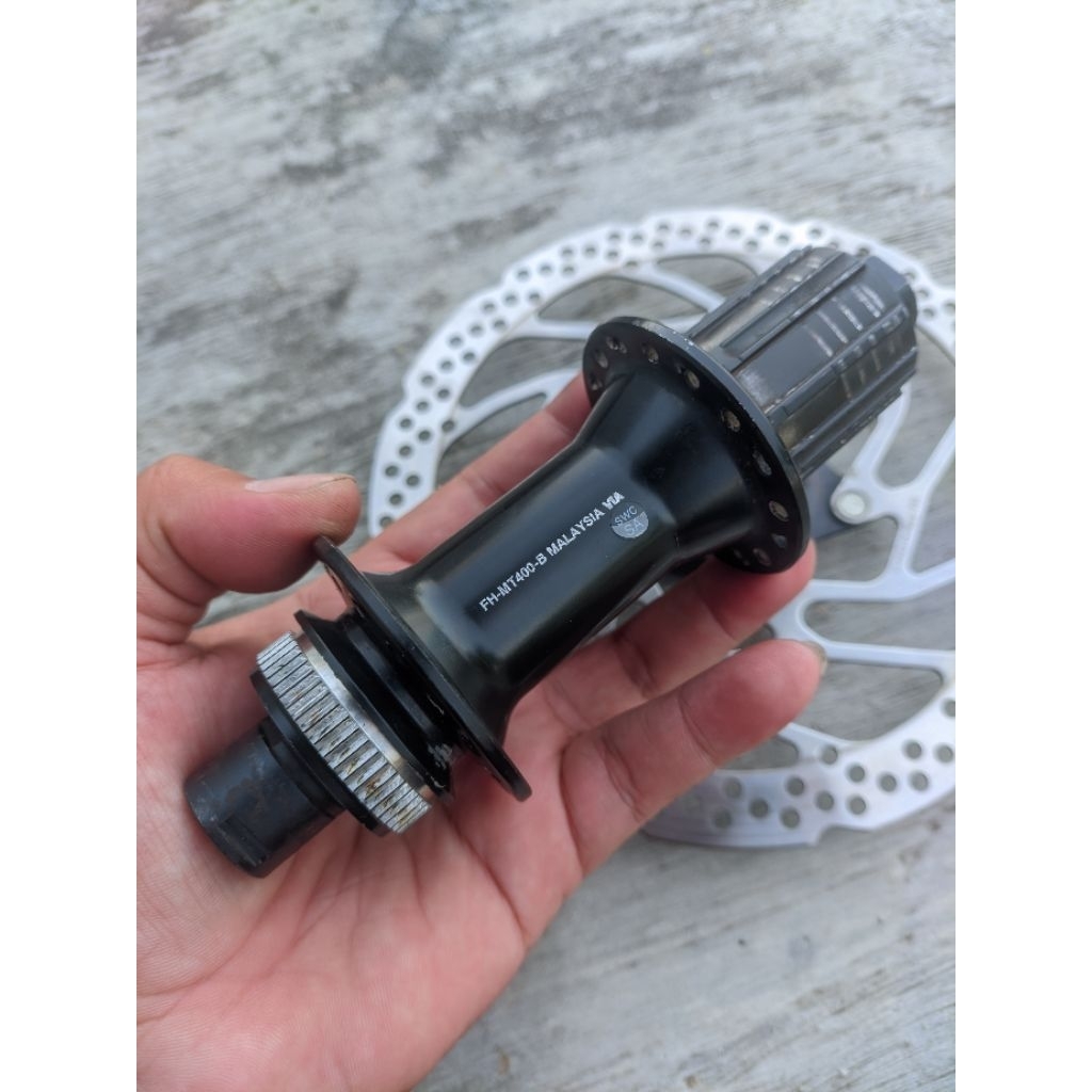 hub freehub shimano MT400 boost 12x148  dan rotor SHIMANO SMTR30-M FUNGSI NORMAL