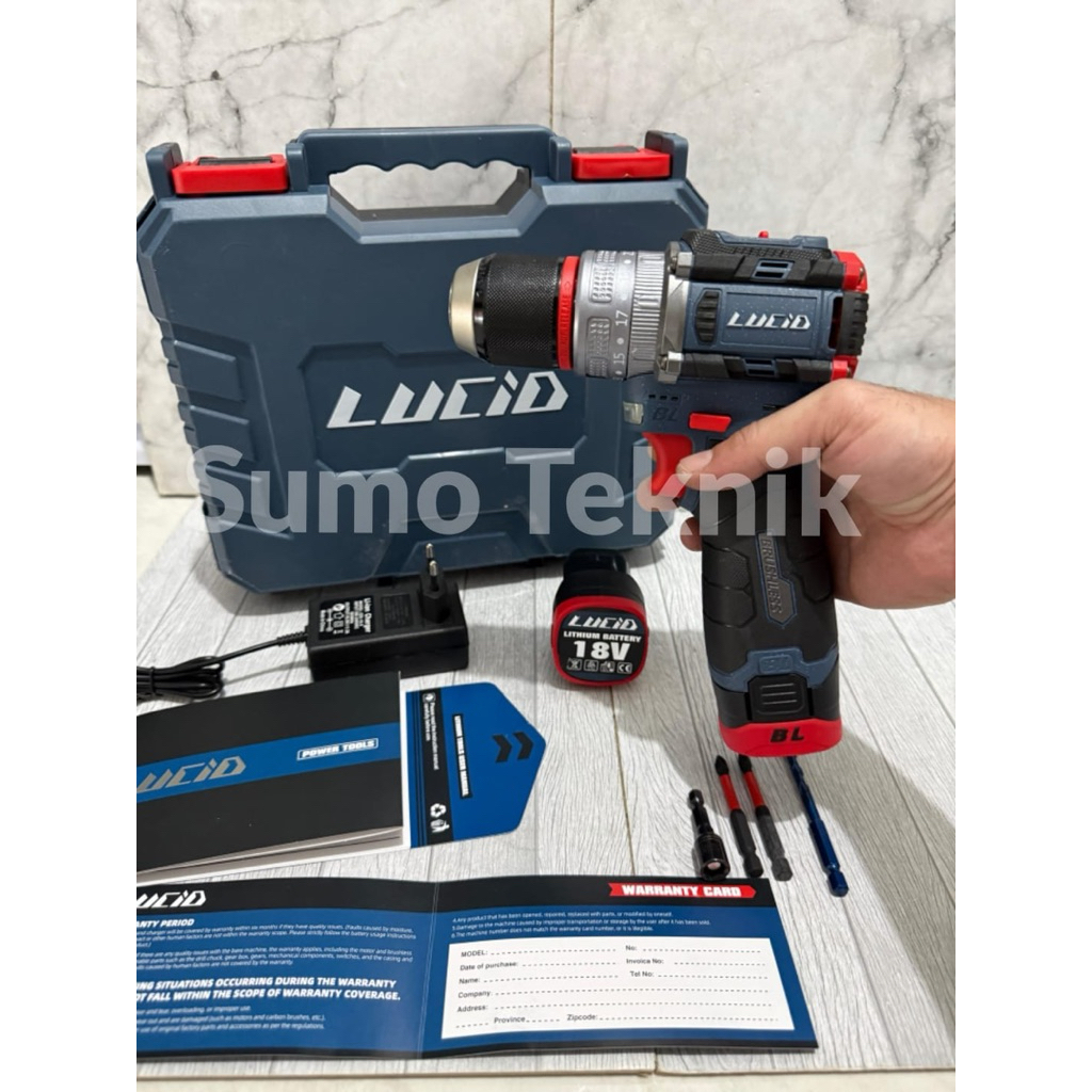 Lucid Lx50 Cordless Drill 13mm Lucid LX-50 Bor baterai 13mm 18volt 2 baterai