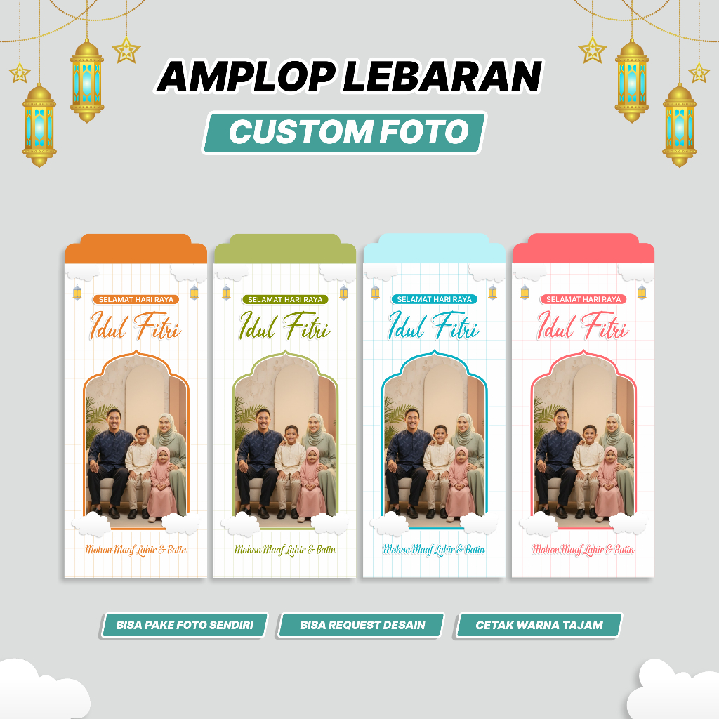 Amplop Lebaran Custom Foto dan Nama | Amplop Lebaran Estetik | Amplop Lebaran Kekinian | Amplop Leba