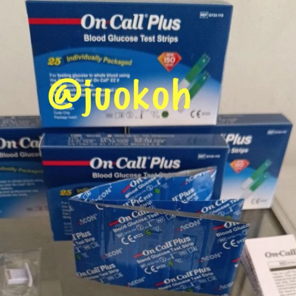 Stik / Strip Cek Gula Darah On Call Plus Kemasan Sachet isi 25