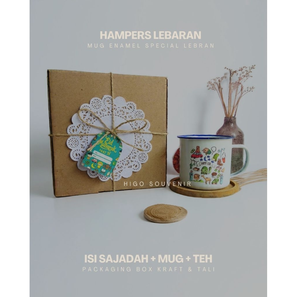 HAMPERS SOUVENIR GELAS CANGKIR MUG ENAMEL IDUL FITRI IDUL ADHA NATAL RAMADHAN LEBARAN