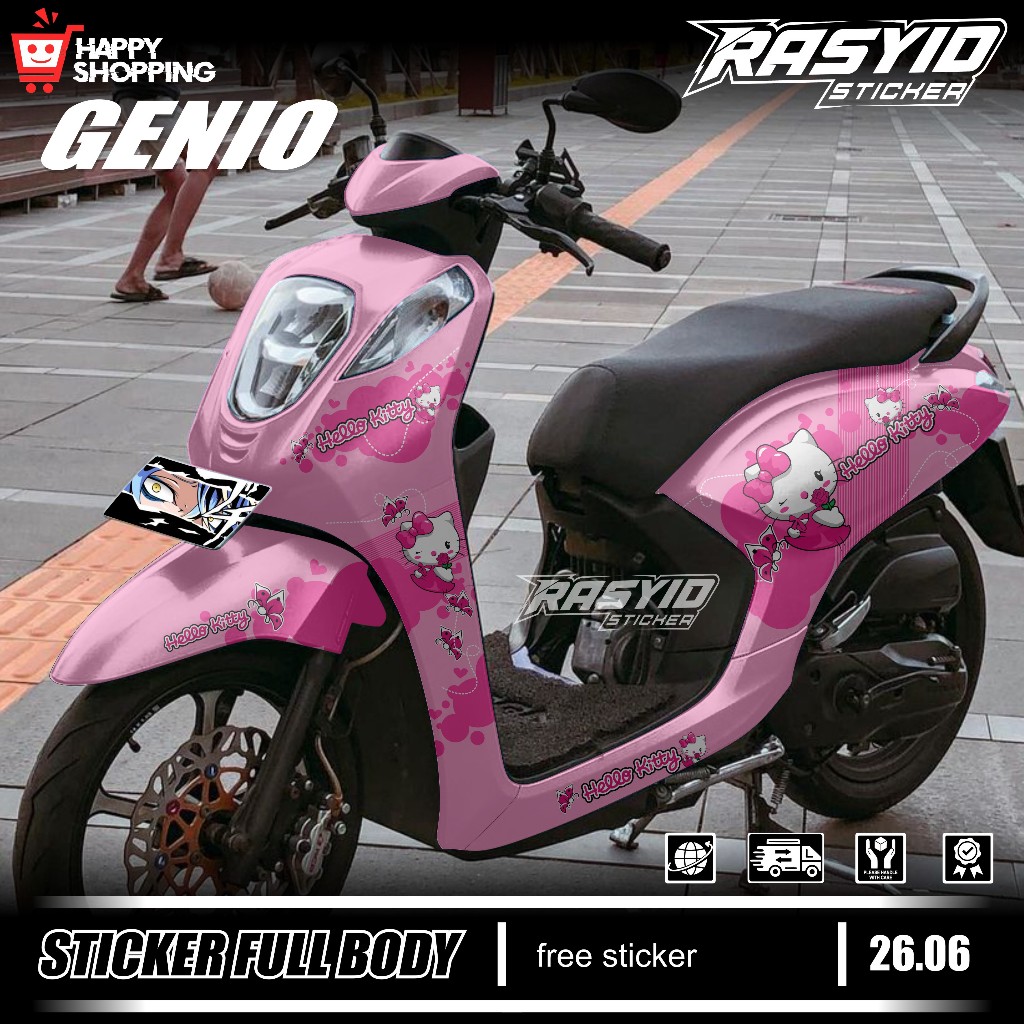Terbaru Sticker Decal Full Body Motor Honda Genio Tahun 2019 2020 2021 2022 2023 2024 2025 Sticker F
