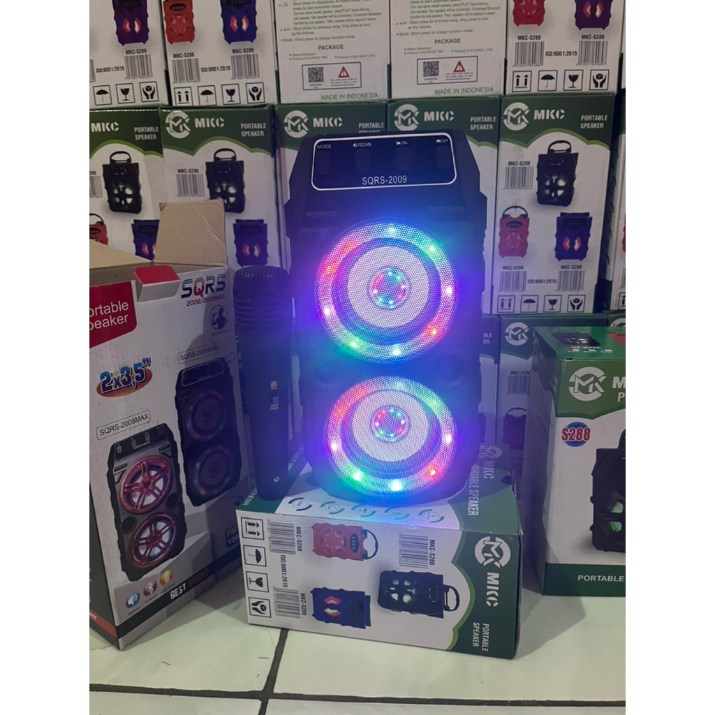 Speaker Bluetooth karaoke Free microphone Speakers wireless LED super bass