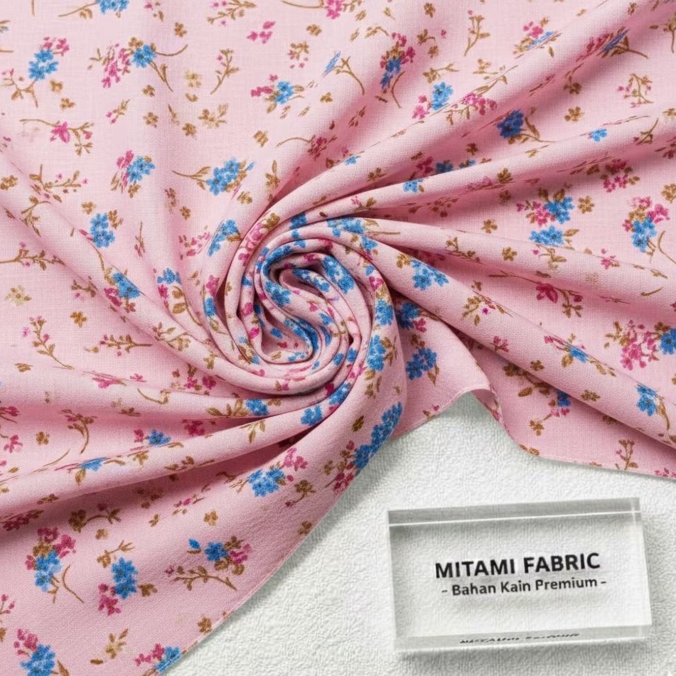 Kain Wolfis Motif Bunga Kecil Vintage – Bahan Lembut, Jatuh, Tidak Menerawang, Lebar 150cm (Harga Ka