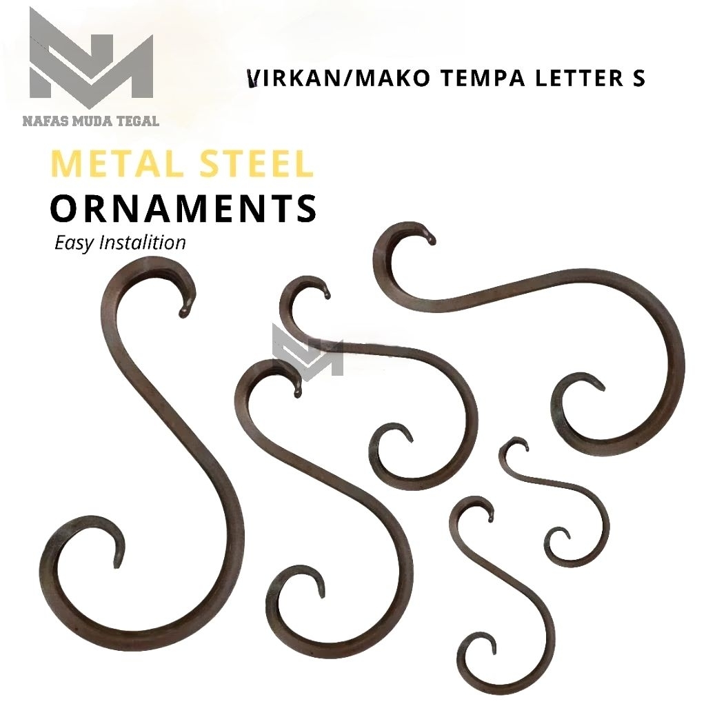 Virkan/Nako Tempa Letter S Nako 12 (10mm) - aksesoris Pagar Tralis dll