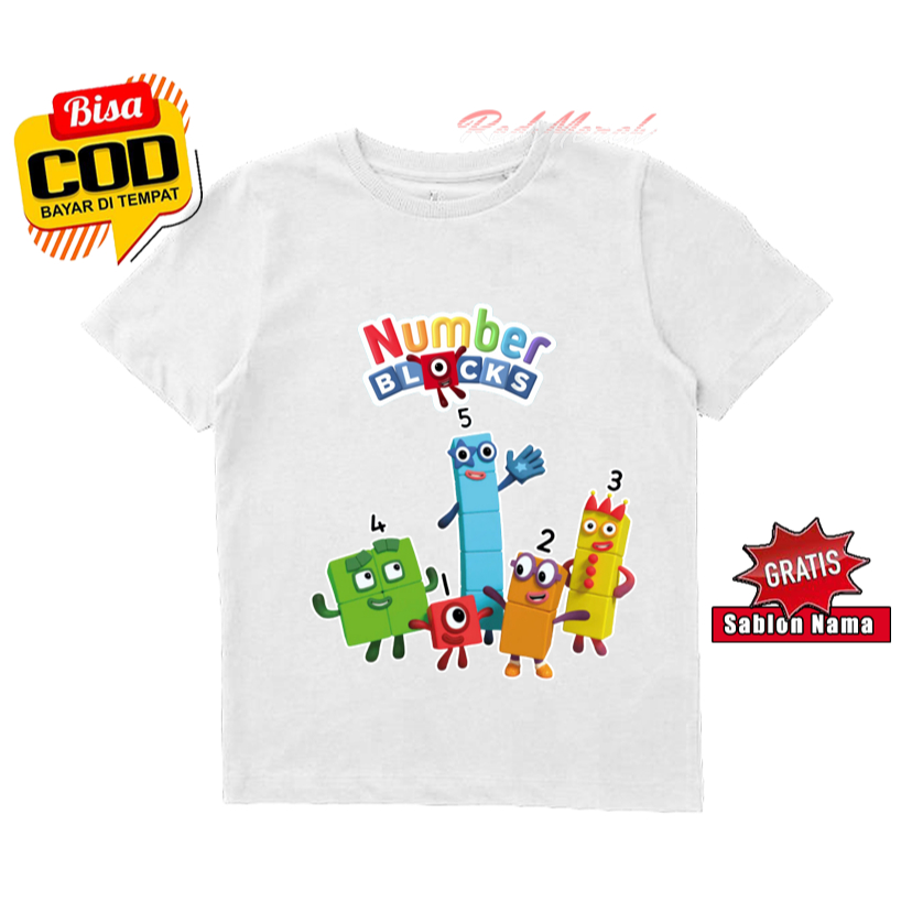Baju Kaos anak numberblocks game number blocks