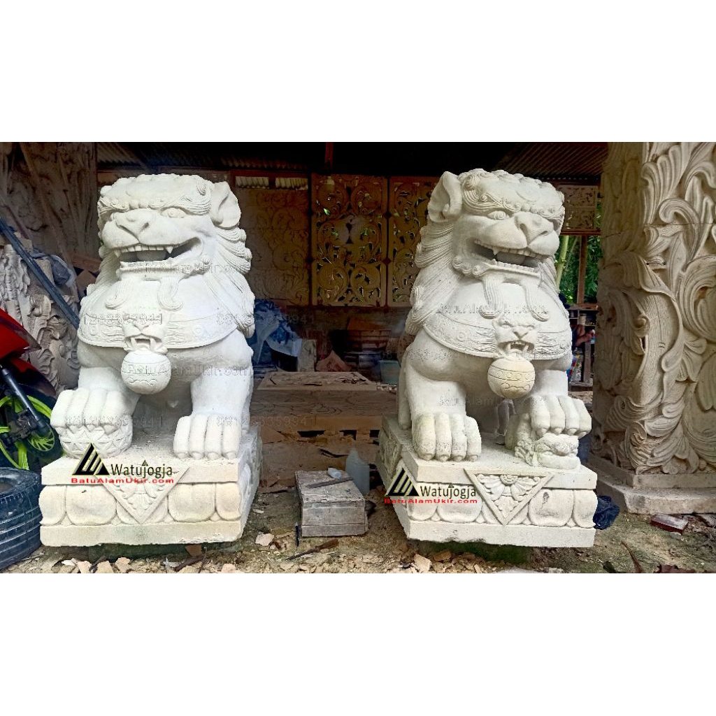 Ornamen Dinding Batu Alam | Patung Samsi - Patung Singa Batu - Patung chi' lin | Patung kilin