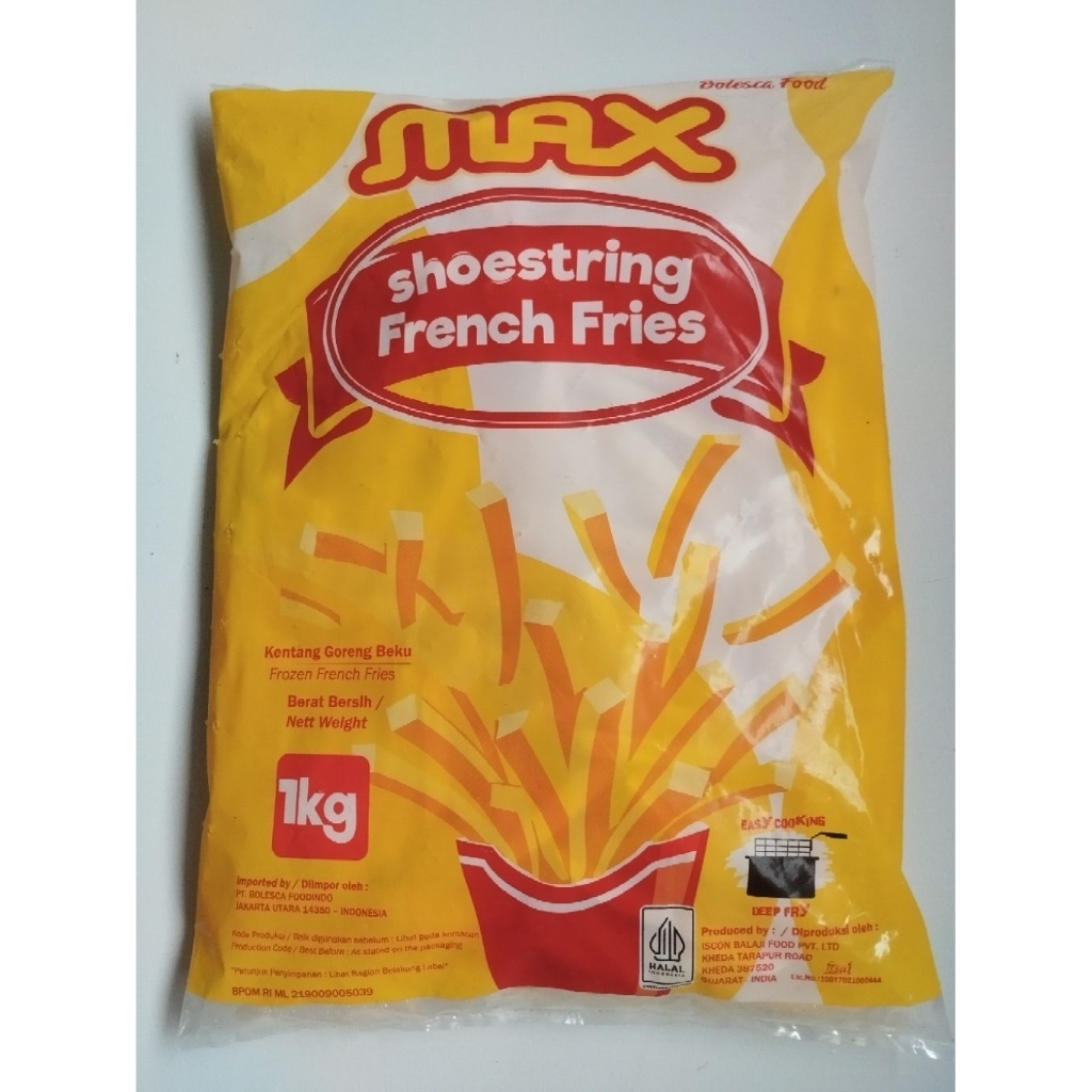 Max Shoestring 1kg | Kentang Goreng Shoestring 1kg | Shoestring 1kg | Kentang Goreng Lurus 1kg