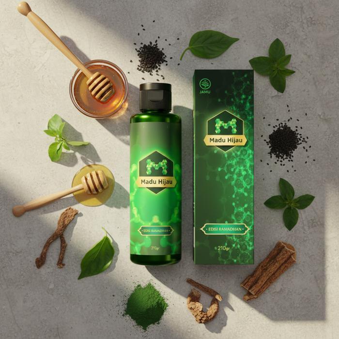 madu hijau herbal asam lambung asli obat maag, kronis, gerd - 210gr