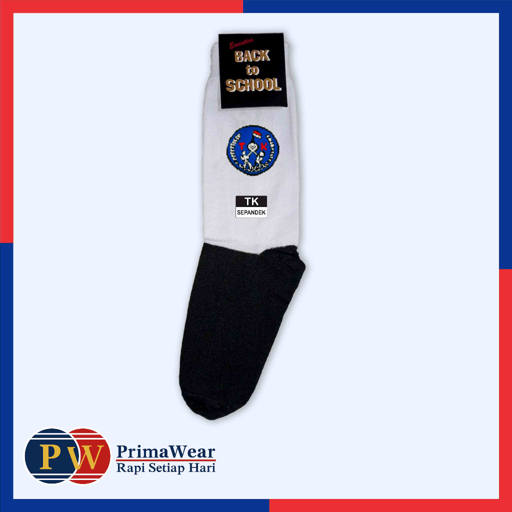 Kaos Kaki Putih-Hitam TK