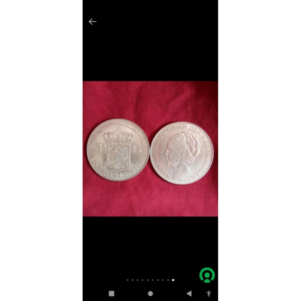 koin kuno perak wilhelmina 3,5 G